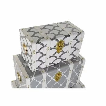 Chest DKD Home Decor White Grey Polyurethane MDF Wood (4... 2