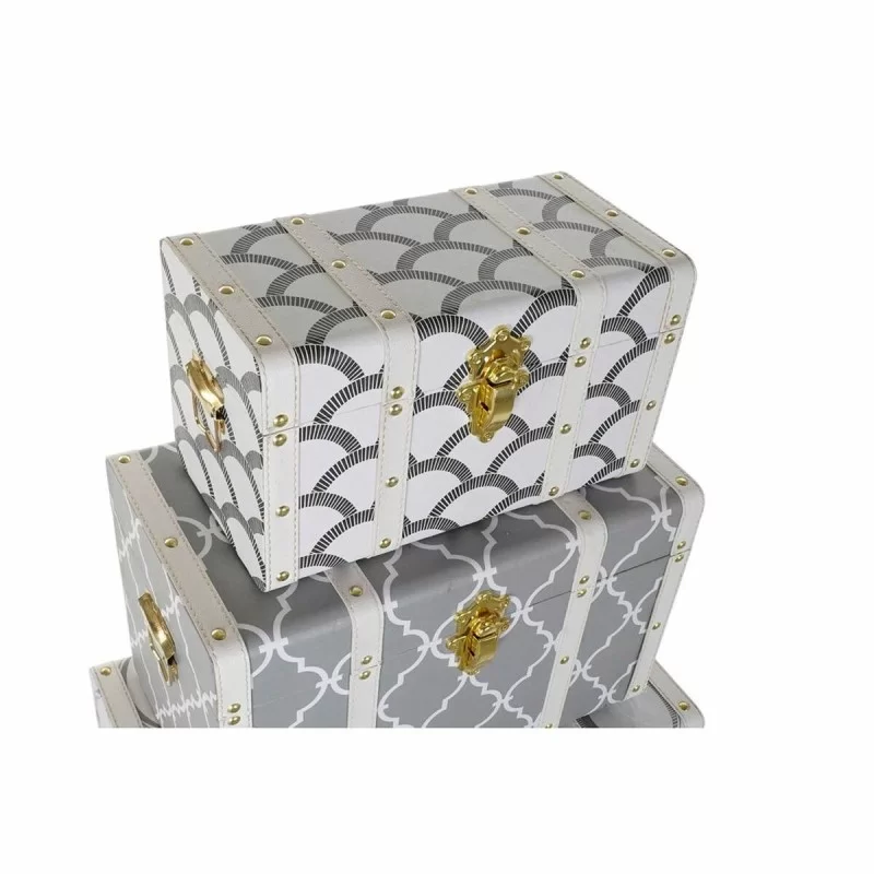 Chest DKD Home Decor White Grey Polyurethane...