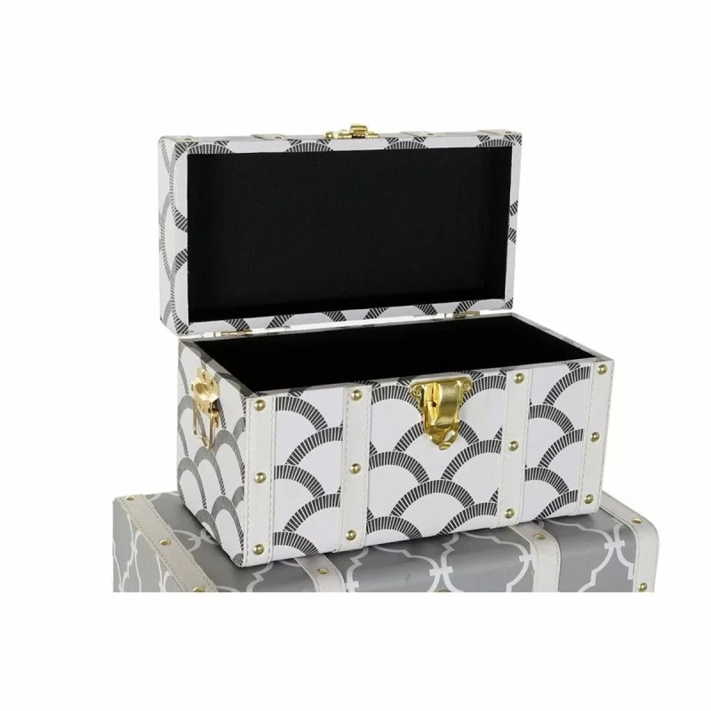 Chest DKD Home Decor White Grey Polyurethane...