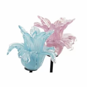 Candleholder DKD Home Decor Blue Pink Metal Crystal 12 x... 2