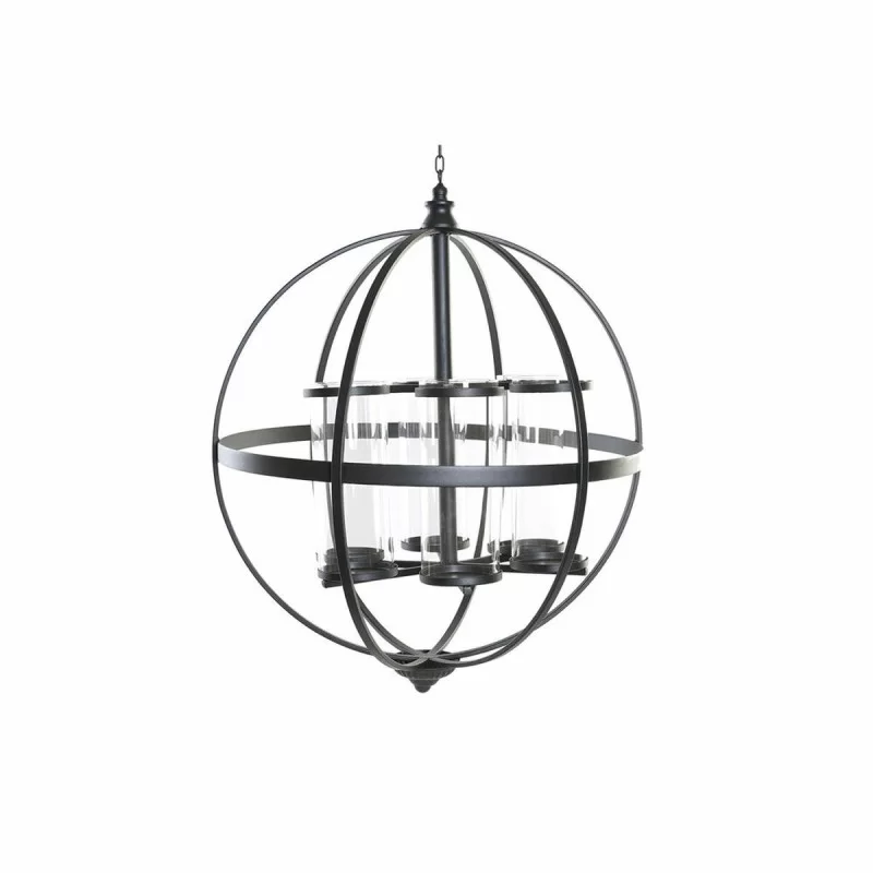 Candleholder DKD Home Decor Black Metal Crystal (60 x 60 x 73 cm)