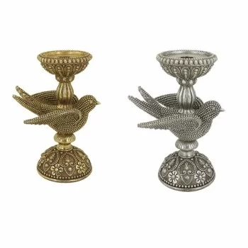 Candle Holder DKD Home Decor Golden Silver Resin Bird 17...