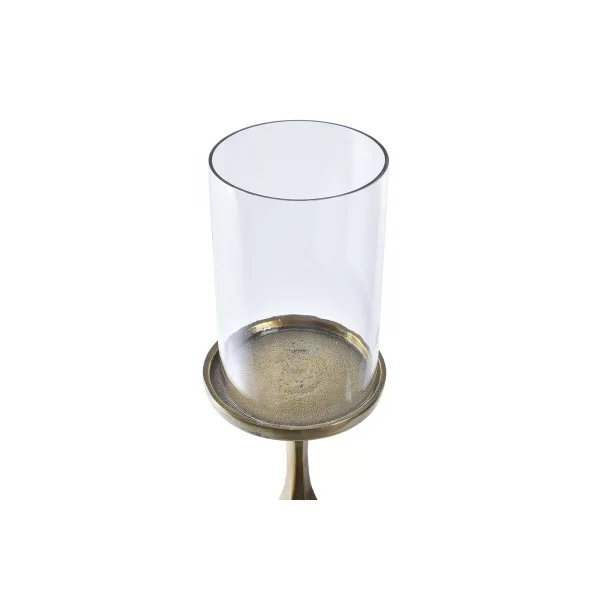Candle Holder DKD Home Decor Crystal Golden Aluminium (13 x 13 x 53 cm)