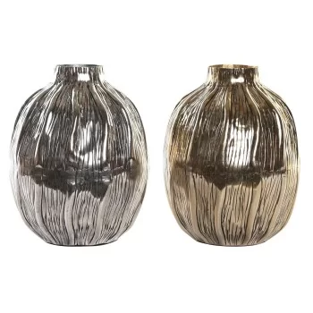 Vase DKD Home Decor Silver Golden Aluminium Modern 20 x...