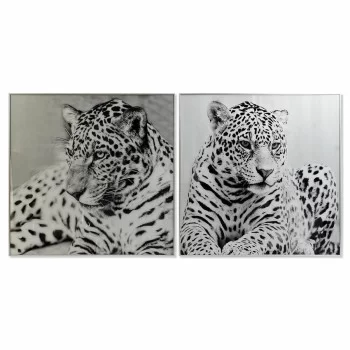 Painting DKD Home Decor 100 x 2,5 x 100 cm Leopard...