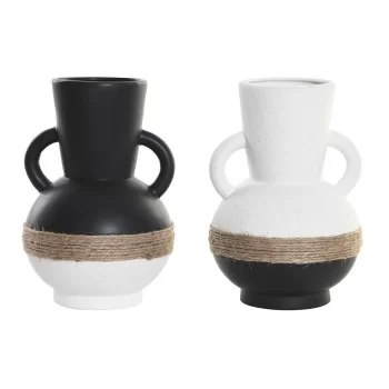 Vase DKD Home Decor 16,5 x 16,5 x 24 cm Ceramic Black...