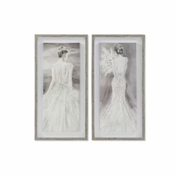 Painting DKD Home Decor 40 x 3,8 x 80 cm Lady Romantic (2...