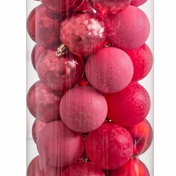 Christmas Baubles Red Plastic 6 x 6 x 6 cm (40 Units) 2