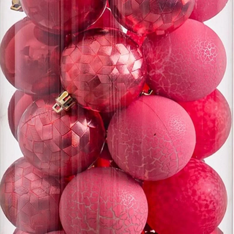 Christmas Baubles Red Plastic 6 x 6 x 6 cm (40...
