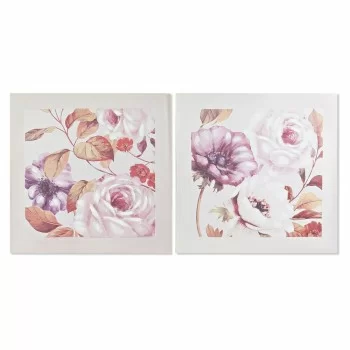 Painting DKD Home Decor Roses Romantic 70 x 3 x 70 cm (2...