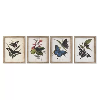Painting DKD Home Decor Butterflies 40 x 2 x 50 cm Shabby...