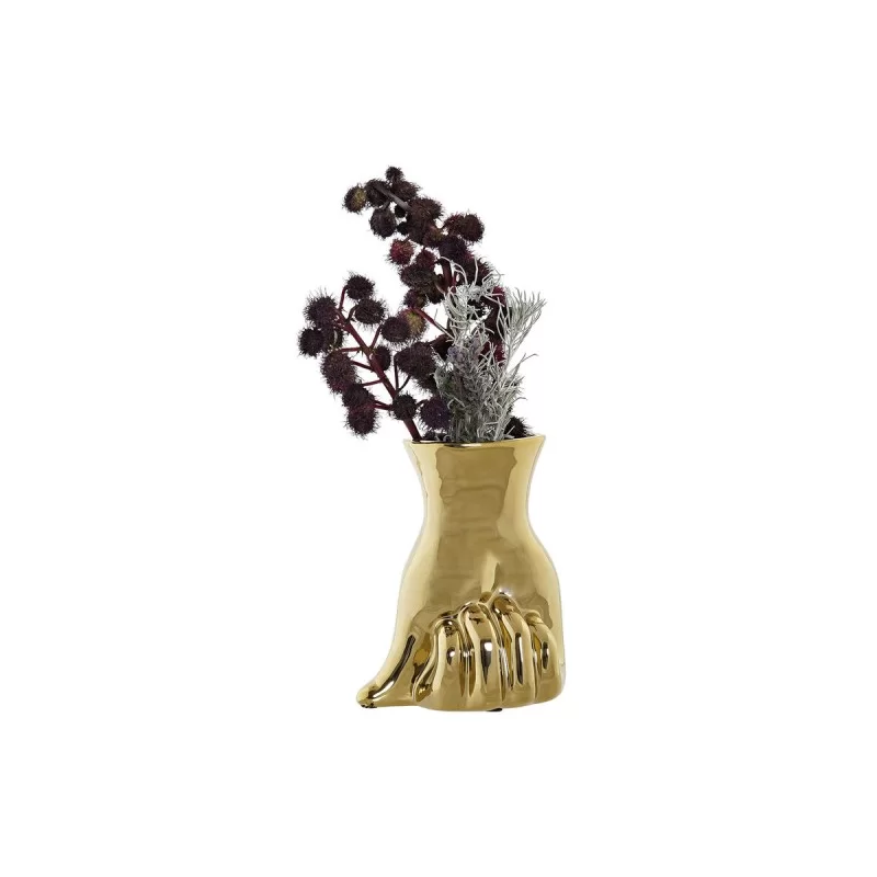 Vase DKD Home Decor Golden Stoneware 17 x 12 x...
