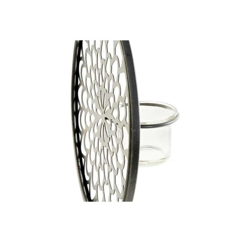 Candleholder DKD Home Decor Crystal Black Metal...