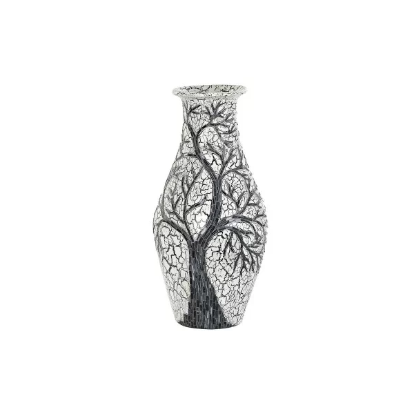 Vase DKD Home Decor Tree White Black White/Black Crystal Terracotta 29 x 29 x 60 cm