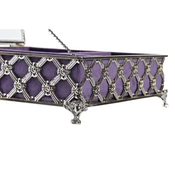 Jewelry box DKD Home Decor Crystal Metal (22 x 22 x 7 cm) 2