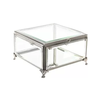 Jewelry box DKD Home Decor Crystal Metal 16 x 16 x 10 cm...