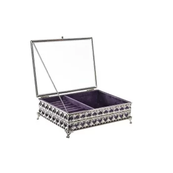 Jewelry box DKD Home Decor Crystal Metal (24 x 18 x 7 cm) 2
