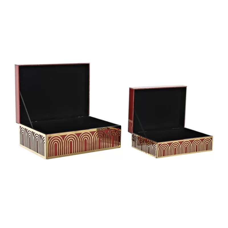 Jewelry box DKD Home Decor Metal Crystal Red...