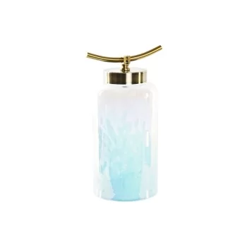 Vase DKD Home Decor Crystal Blue Golden Metal...