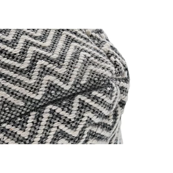 Cushion DKD Home Decor Floor Blue White Green Squared Stripes Floral Boho 50 x 50 x 50 cm