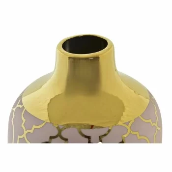 Vase DKD Home Decor 13 x 13 x 26 cm Porcelain Pink Golden... 2