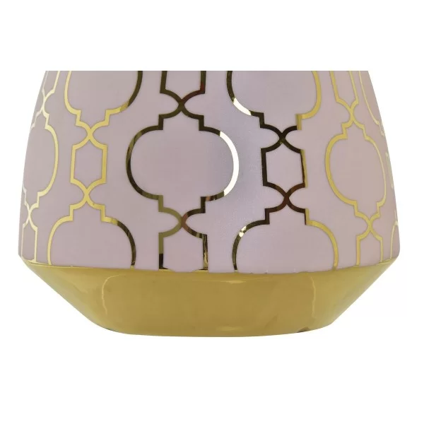 Vase DKD Home Decor Porcelain Pink Golden Oriental Chromed 16 x 16 x 18 cm