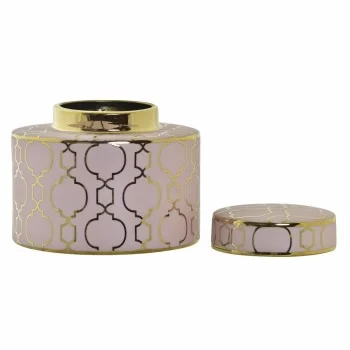 Vase DKD Home Decor Porcelain Pink Golden Oriental... 2