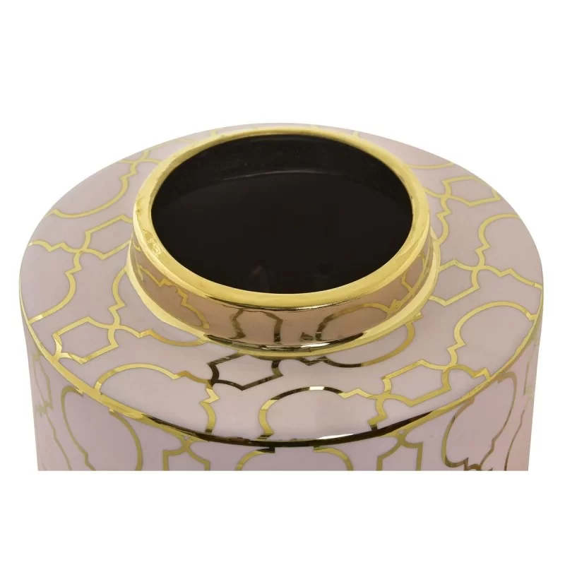 Vase DKD Home Decor Porcelain Pink Golden...
