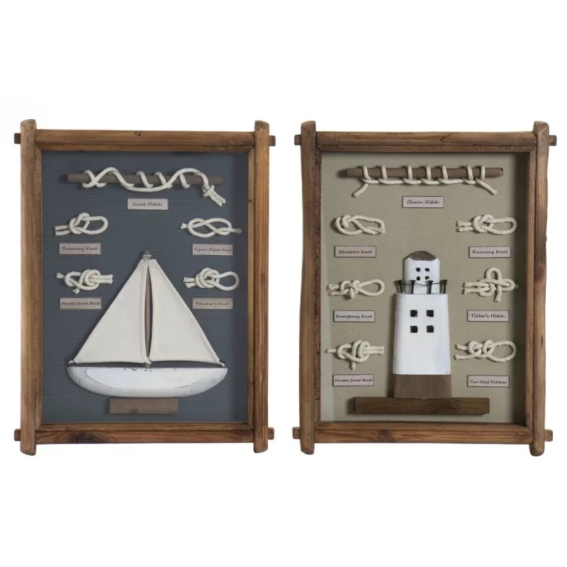 Painting DKD Home Decor 34 x 4 x 46 cm Knot Mediterranean (2 Units)
