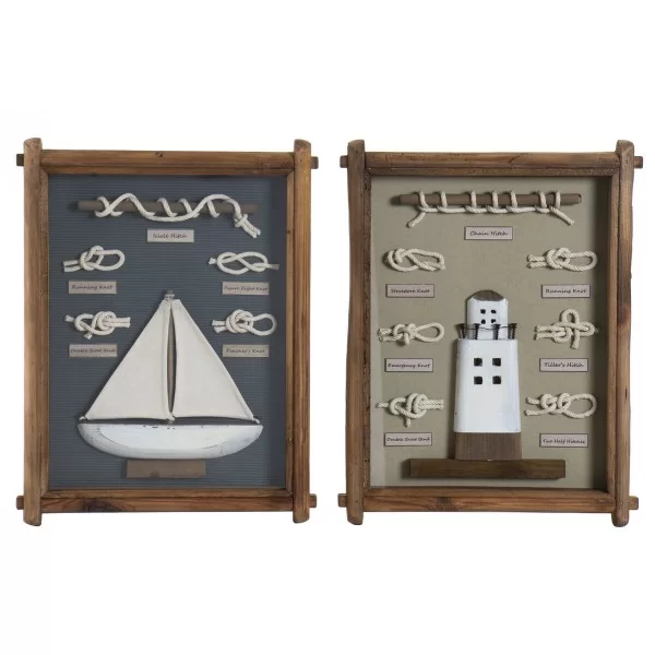 Painting DKD Home Decor 34 x 4 x 46 cm Knot Mediterranean (2 Units)