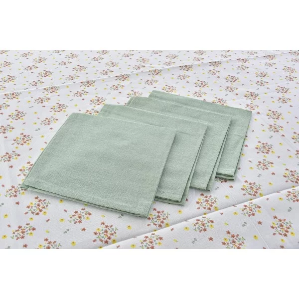 Table linen set DKD Home Decor Flowers 150 x 250 x 0,5 cm Green
