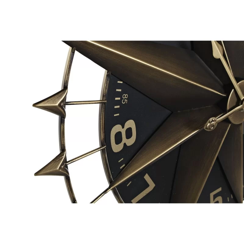 Wall Clock Home ESPRIT Black Golden Iron...