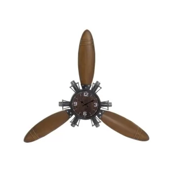 Wall Clock Home ESPRIT Brown Black Metal MDF Wood Vintage...