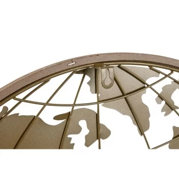 Wall Clock Home ESPRIT Black Wood Metal World Map Vintage... 2