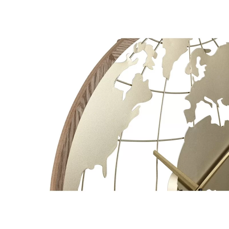 Wall Clock Home ESPRIT Black Wood Metal World...