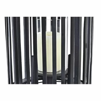 Lantern DKD Home Decor Crystal Black Bamboo (24 x 24 x 51... 2