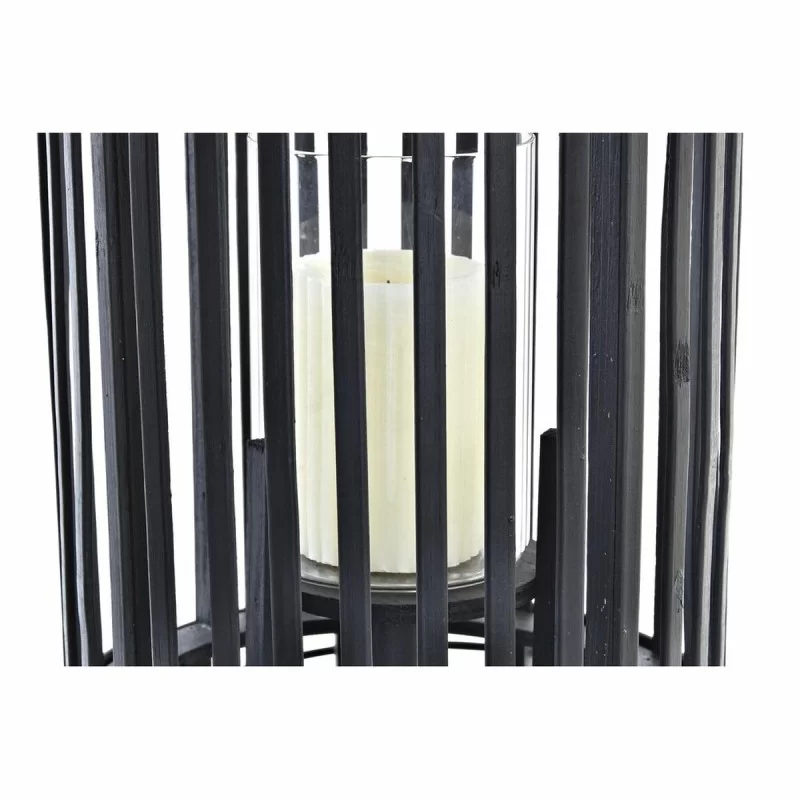 Lantern DKD Home Decor Crystal Black Bamboo (24...
