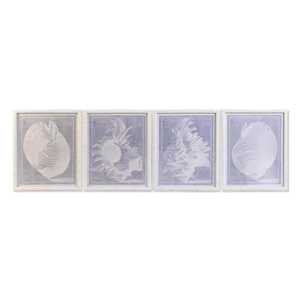 Painting DKD Home Decor Crystal Snail 50 x 2 x 60 cm 50 x 60 x 2,5 cm (4 Pieces)