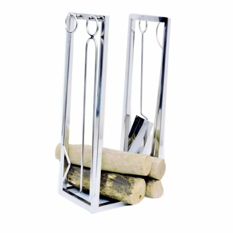 Log Stand DKD Home Decor Stainless steel (30 x...