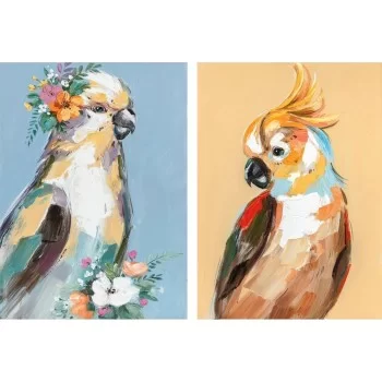 Canvas DKD Home Decor 50 x 2,7 x 70 cm Parrot Modern (2...