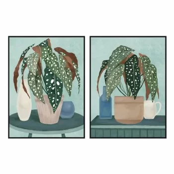 Painting DKD Home Decor 90 x 4 x 120 cm Plant Urban (2...