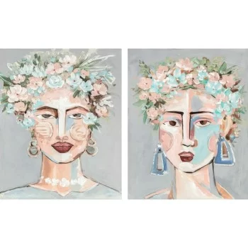 Canvas DKD Home Decor Flowers Modern 80 x 3,7 x 100 cm (2...