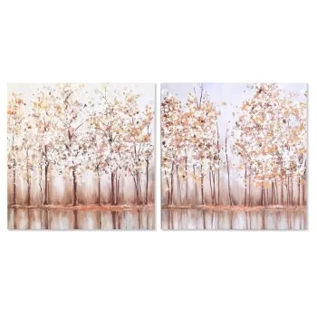Canvas DKD Home Decor Trees Traditional 90 x 2 x 90 cm (2...