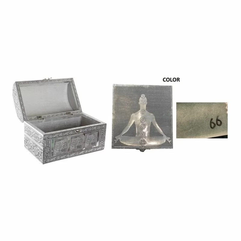 Jewelry box DKD Home Decor Green Silver Wood...