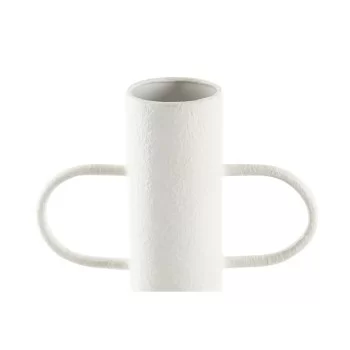 Vase DKD Home Decor White Natural Metal 20 x 16 x 40 cm 2
