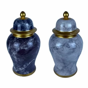 Tibor DKD Home Decor Porcelain Blue Golden Marble Modern...