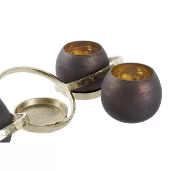 Candleholder DKD Home Decor Crystal Aluminium (44 x 15 x... 2