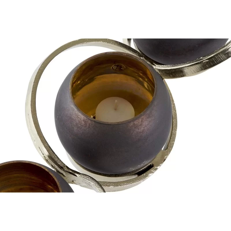 Candleholder DKD Home Decor Crystal Aluminium...