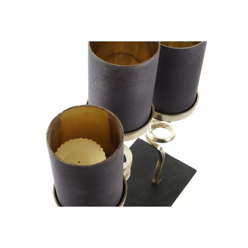 Candleholder DKD Home Decor Crystal Aluminium...