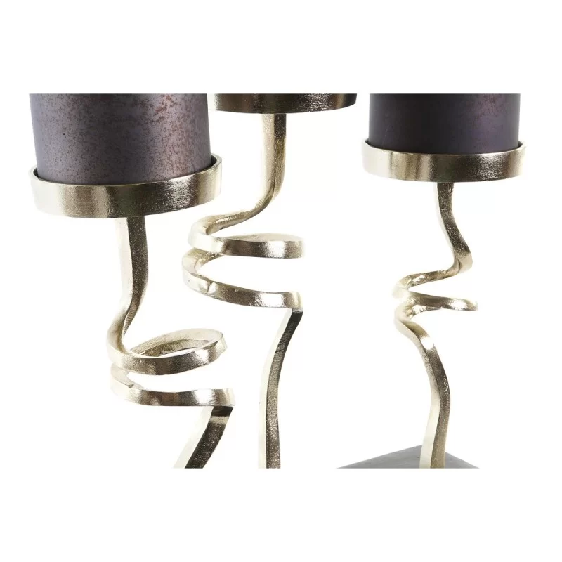 Candleholder DKD Home Decor Crystal Aluminium...